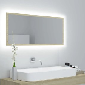 Καθρέφτης Μπάνιου με LED Sonoma Δρυς 100x8,5x37 εκ. Ακρυλικός - Καφέ