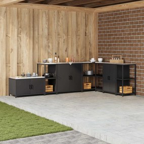 vidaXL Ράφι Κουζίνας HATTEM Μαύρο 40 x 50 x 92 εκ Ατσάλι