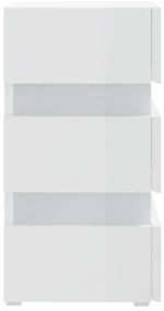 vidaXL Κομοδίνο με LED Γυαλιστερό Λευκό 45x35x67 εκ. Επεξεργασμ. Ξύλο