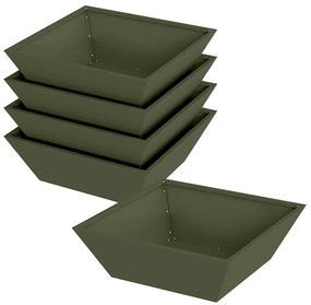 vidaXL Σετ Γλαστρών Κήπου 5 τμχ Μανταρινιάς 50x50x15 εκ Ατσάλι