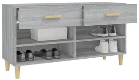 vidaXL Παπουτσοθήκη Γκρι Sonoma 102x35x55 εκ. από Επεξεργασμένο Ξύλο
