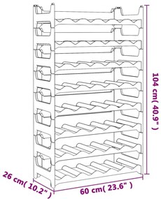 vidaXL Ραφιέρα Κρασιών Στοιβαζόμενη για 48 Μπουκάλια από Πολυπρ/λένιο