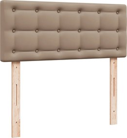 vidaXL Κρεβάτι Boxspring με Στρώμα Καπουτσίνο 90x190εκ.από Συνθ. Δέρμα