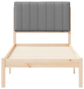 vidaXL Σκελετός Κρεβατιού με Επενδεδυμένο Κεφαλάρι Ανοιχτό γκρι