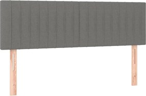 vidaXL Κρεβάτι Boxspring με Στρώμα Σκούρο Γκρι 140x200 εκ Υφασμάτινο
