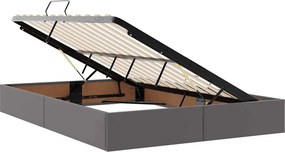 vidaXL Κρεβάτι Αποθήκης με κεφαλάρι Γκρι 140 x 200 cm Τεχνητό Δέρμα