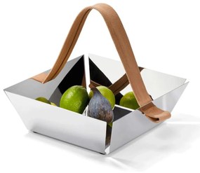Φρουτιέρα A Tavola 105035 23x23x7,6cm Inox-Brown Philippi Ατσάλι,Ύφασμα