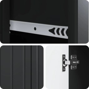 vidaXL Πλαϊνό γραφείο Μαύρο 66 x 34,5 x 91,5 εκ Επεξεργασμένο Ξύλο