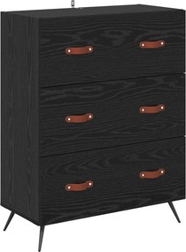 vidaXL Highboard Μαύρη Οξυά 69,5 x 34 x 180 εκ. Επεξεργασμένο Ξύλο