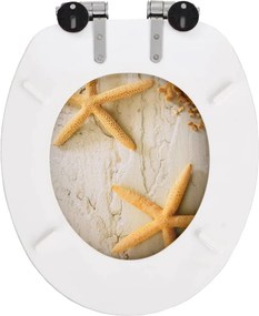 vidaXL Κάλυμμα Λεκάνης με Καπάκι Soft Close Σχέδιο Αστερίες από MDF