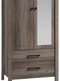 ΝΤΟΥΛΑΠΑ ΡΟΥΧΩΝ TARA PAKOWORLD ΔΙΦΥΛΛΗ ΚΑΘΡΕΠΤΗΣ RUSTIC OAK 84.5X52X193ΕΚ