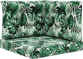 vidaXL Μαξιλάρι Καναπέ Εξωτερικού Χώρου 3 pcs Σχέδιο Φύλλου