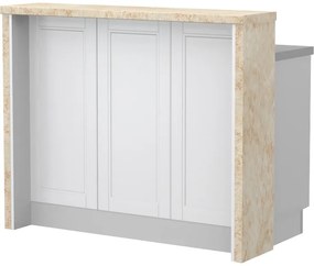 Πάγκος νησίδας Tahoma-Μήκος: 120 εκ.-Λευκό ματ-Latino Marble