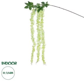 Artificial Garden GREEN WISTERIA FLOWER BRANCH 21520 Τεχνητό Διακοσμητικό κλαδί Βιστέρια Πράσινο Φ45 x Υ164cm Globostar-21520-Πρ 21520