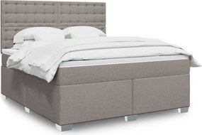 vidaXL Κρεβάτι Boxspring με Στρώμα Taupe 180x200 εκ. Υφασμάτινο