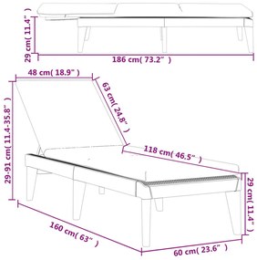 Ξαπλώστρα με Μαξιλάρι Λευκή 186 x 60 x 29 από Πολυπροπυλένιο - Λευκό