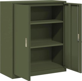 vidaXL Ντουλάπι αποθήκευσης Ελιά Πράσινη 90 x 40 x 105 cm Ατσάλι