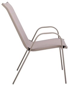 Καρέκλα - Πολυθρόνα Κήπου FL5001 Fylliana Μπέζ με Γκρί Τextilene 72x55x92 εκ. 72x55x92 εκ.