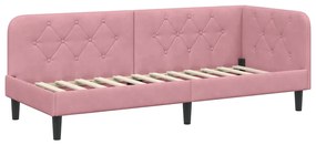 vidaXL Κρεβάτι Γωνίας με κεφαλάρι Ροζ 80 x 200 cm Βελούδο