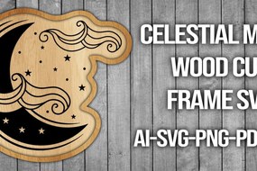 Intra απο ξύλο plywood 3mm-4mm πάχος Πλαίσιο κοπής ξύλου Celestial Moon Δίασταση 20x30 cm INTRAFABR-45741381