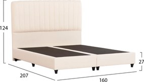 ΚΡEΒΑΤΙ ΔΙΠΛΟ LUTHER HM717 ΜΠΕΖ ΥΦΑΣΜΑ ΓΙΑ ΣΤΡΩΜΑ 160x200εκ.