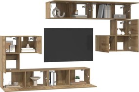 vidaXL Μονάδες TV Επιτοίχιο 4 pcs Artisan Oak Επεξεργασμένο ξύλο
