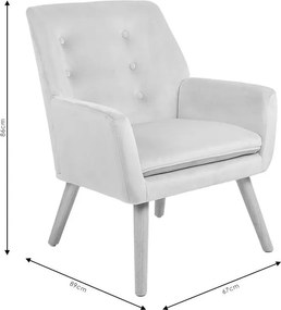 Πολυθρόνα Likable ύφασμα γκρι-φυσικό 67x89x86εκ 67x89x86 εκ.