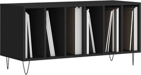 vidaXL Έπιπλο Δίσκων Μαύρο 100 x 38 x 48 εκ. από Επεξεργασμένο Ξύλο