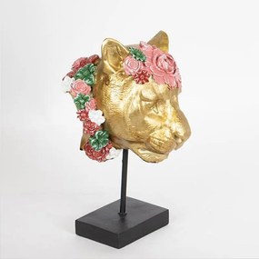 Διακοσμητικός Τίγρης 752-11594 23x18x34,5cm Gold-Multi Estheti Home Polyresin