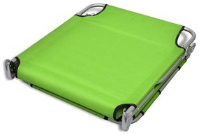 vidaXL Ξαπλώστρα Πτυσσόμενη Λαχανί Ατσάλινη με Ηλεκτρ. Βαφή &amp; Μαξιλάρι