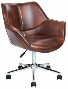 Καρέκλα γραφείου Berwyn 899, Καφέ, 79x62x62cm, 9 kg, Με μπράτσα, Με ρόδες, Μηχανισμός καρέκλας: Economic | Epipla1.gr