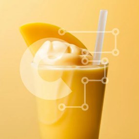 Intra Συλλεκτικό Ξύλινο Παζλ Plywood  4mm - Smoothie μάνγκο με φρέσκια φέτα μάνγκο Σε Ξύλινο Κουτί - Διαστάσεις: 10x10 cm – 25 κομμάτια