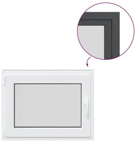 vidaXL Παράθυρο Υπογείου "RISOR" 80x60 εκ. Ανακλινόμενο & Περιστρεφόμενο DIN Αριστερό Ανθρακί