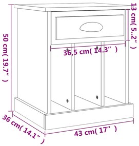 Κομοδίνα 2 τεμ. Λευκά 43x36x50 εκ. - Λευκό