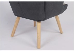 Πολυθρόνα ArteLibre BRIAR Κίτρινο/Μπλε Patchwork Ύφασμα/Ξύλο 73x69x96cm