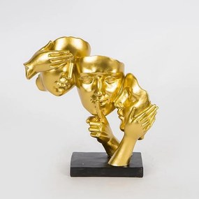 Διακοσμητική Φιγούρα Πρόσωπα 752-27062 21x9,8x21,5cm Gold-Black Estheti Home Polyresin