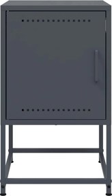 vidaXL Κομοδίνα 2 τεμ. Ανθρακί 36 x 39 x 60,5 εκ. Ατσάλινο