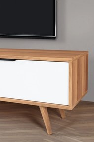 Έπιπλο Τηλεόρασης Καρυδί / Λευκό REGREVA 160x35x18