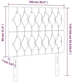 vidaXL Κεφαλάρι Κρεβατιού LED Taupe 100x7x118/128 εκ. Υφασμάτινο