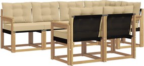 vidaXL Σειρά Καναπέ Εξωτερικού με μαξιλάρι 7 pcs Λευκό και Μπεζ
