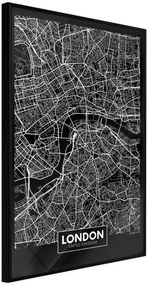 Αφίσα - City Map: London (Dark) - 20x30 - Μαύρο - Χωρίς πασπαρτού