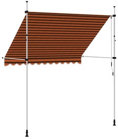 vidaXL Τέντα Συρόμενη Χειροκίνητη Πορτοκαλί / Καφέ 250 εκ.