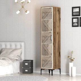 Μονοφυλλη Ντουλαπα Καρυδια/Λευκο SOLANO  47.5x40x201.4