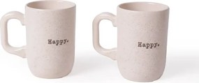 Stewehome Σετ 2 τεμαχίων κεραμικές κούπες 11 cm 310 ml μοντέρνου στυλ Κρεμ