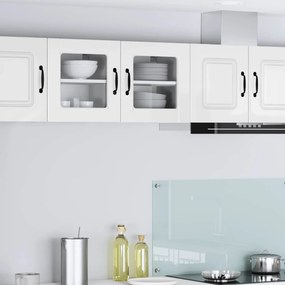 vidaXL Ραφιέρα τοίχου PORTO 2 pcs Υψηλής γυαλάδας λευκό