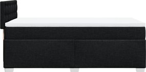 vidaXL Κρεβάτι Boxspring με Στρώμα Μαύρο 100 x 200 εκ. Υφασμάτινο