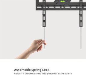 POWERTECH επιτοίχια βάση τηλεόρασης PT-1373, 32-75", έως 75kg, fixed
