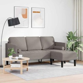 vidaXL Καναπές 3 Θέσεων L-σχήματος Ταμπά 160 εκ Υφασμάτινος