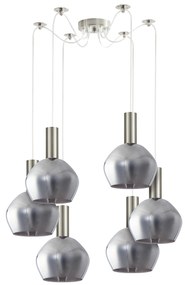 Φωτιστικό Οροφής  SE21-NM-4-GL2-NM6 ADEPT TUBE Nickel Matt Pendant Smoked Glass+ - 77-8400 - 51W - 100W - 77-8400