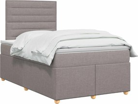vidaXL Κρεβάτι box spring με στρώμα Taupe 120 x 190 cm Ύφασμα